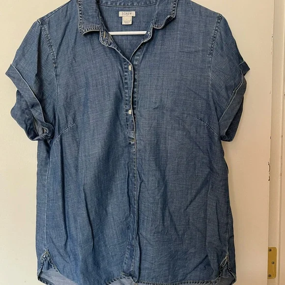 Crew Chambray Short Sleeved Popover